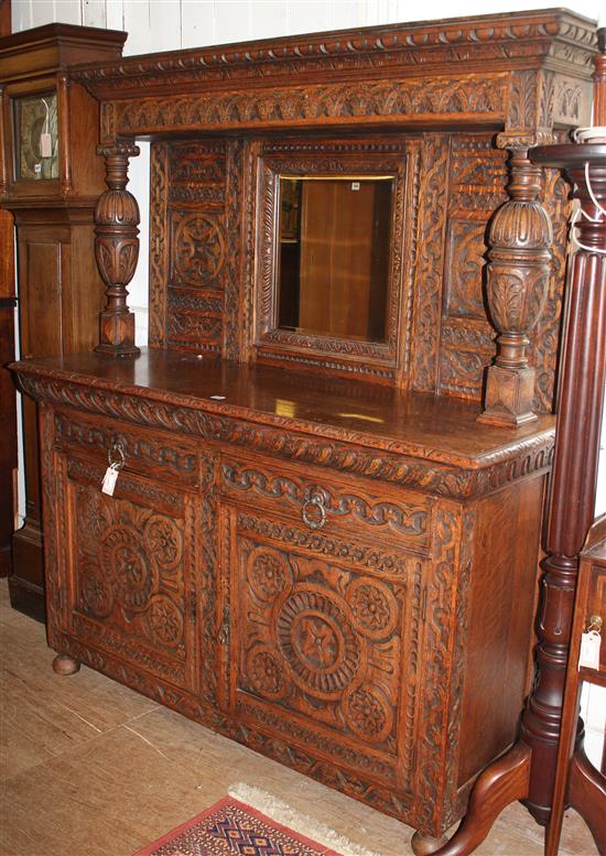 Carved oak sideboard